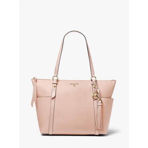 Sullivan Large Saffiano Leather Top-Zip Tote Bag