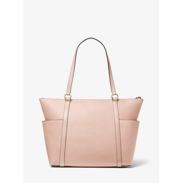 Sullivan Large Saffiano Leather Top-Zip Tote Bag