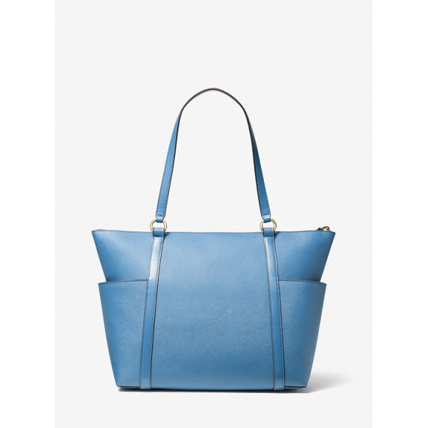 Sullivan Large Saffiano Leather Top-Zip Tote Bag