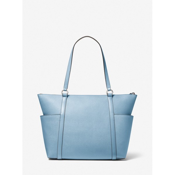 Sullivan Large Saffiano Leather Top-Zip Tote Bag