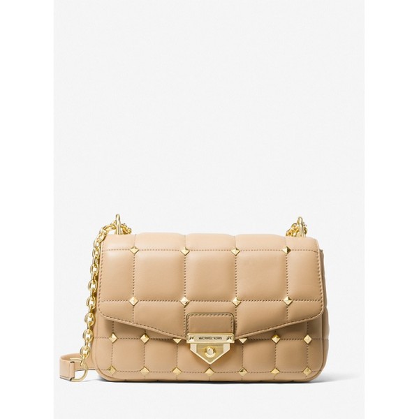 SoHo Large Studded Quilted Leather Shoulder Bag