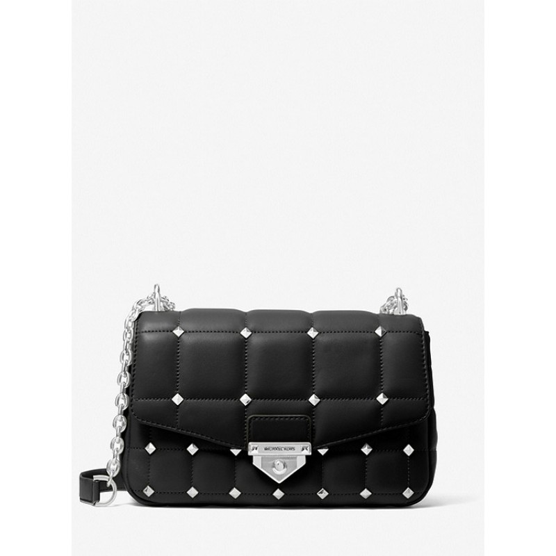 SoHo Large Studded Quilted Leather Shoulder Bag