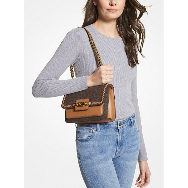 Heather Large Logo Shoulder Bag