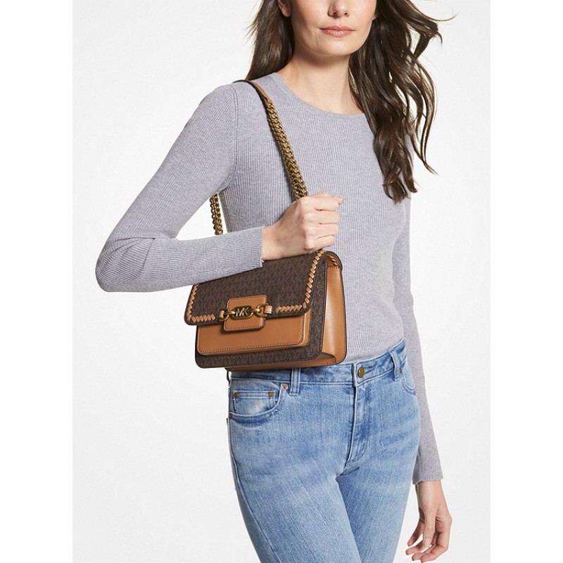 Heather Large Logo Shoulder Bag