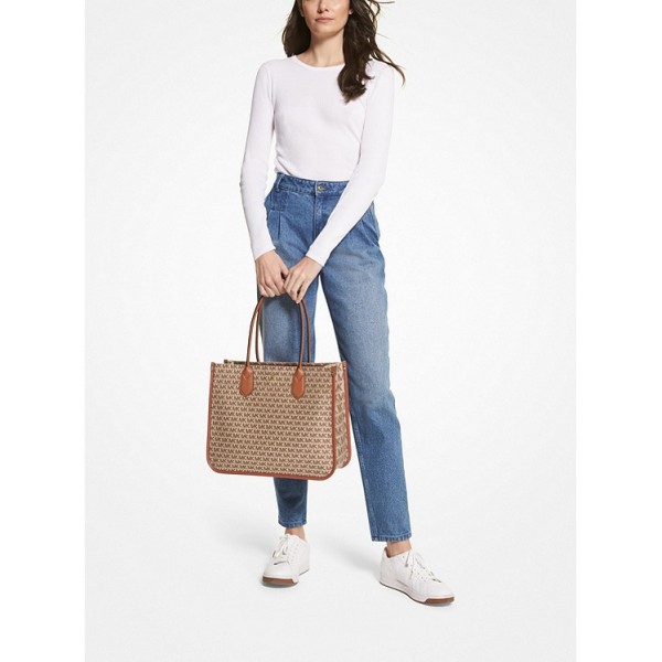 Heidi Large Logo Jacquard Tote Bag