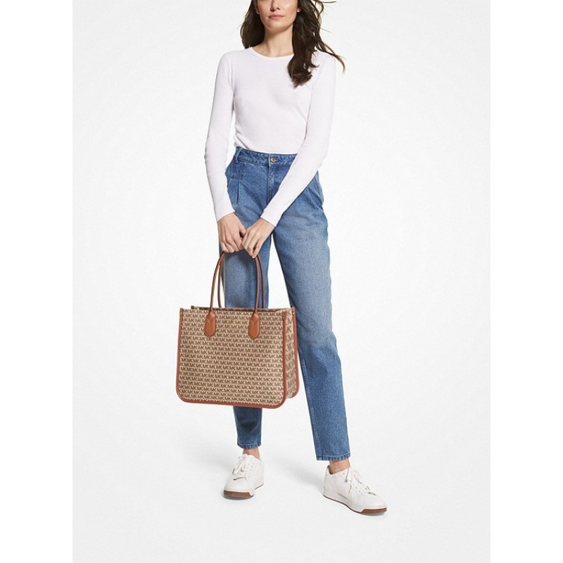 Heidi Large Logo Jacquard Tote Bag