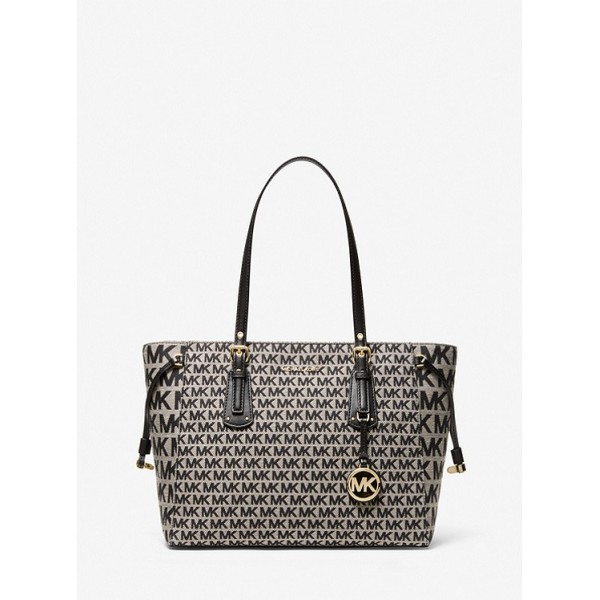 Voyager Medium Logo Jacquard Tote Bag