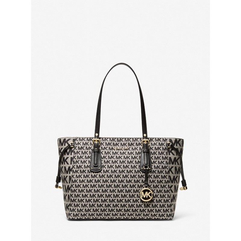 Voyager Medium Logo Jacquard Tote Bag