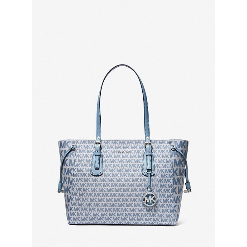 Voyager Medium Logo Jacquard Tote Bag