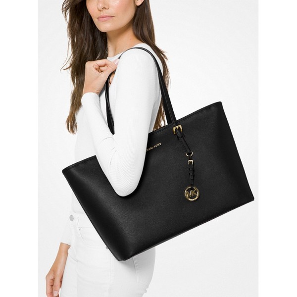 Jet Set Medium Saffiano Leather Top-Zip Tote Bag