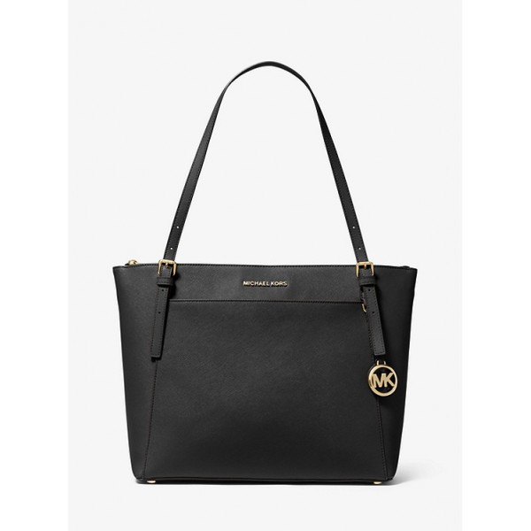 Voyager Large Saffiano Leather Top-Zip Tote Bag