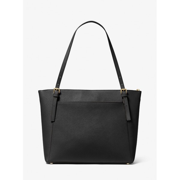 Voyager Large Saffiano Leather Top-Zip Tote Bag