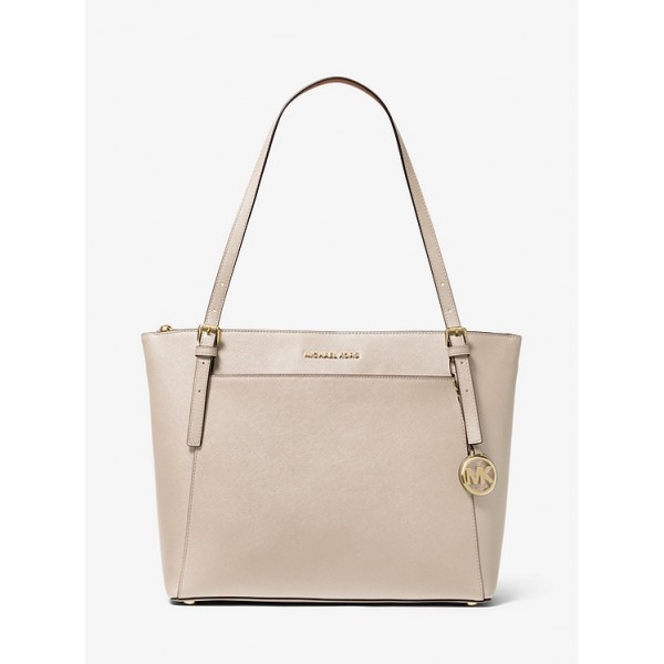 Voyager Large Saffiano Leather Top-Zip Tote Bag