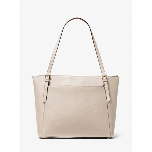 Voyager Large Saffiano Leather Top-Zip Tote Bag