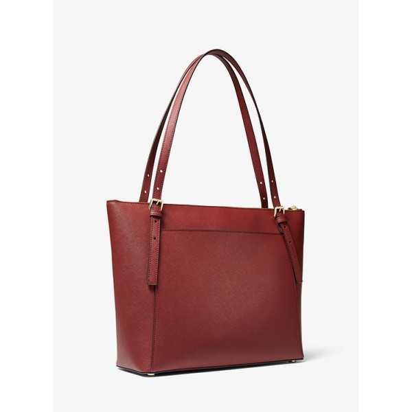 Voyager Large Saffiano Leather Top-Zip Tote Bag