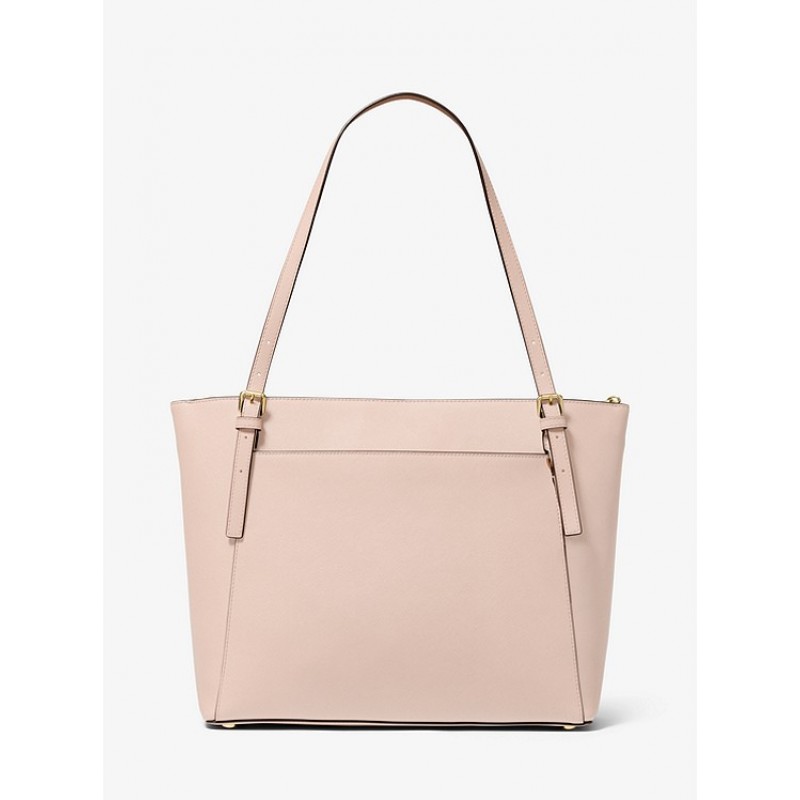 Voyager Large Saffiano Leather Top-Zip Tote Bag