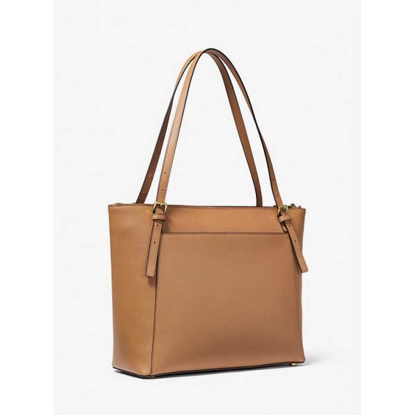 Voyager Large Saffiano Leather Top-Zip Tote Bag