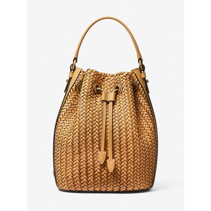 Carole Hand-Woven Leather Bucket Bag