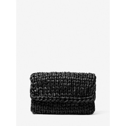 Carly Hand-Knit Leather Envelope Clutch