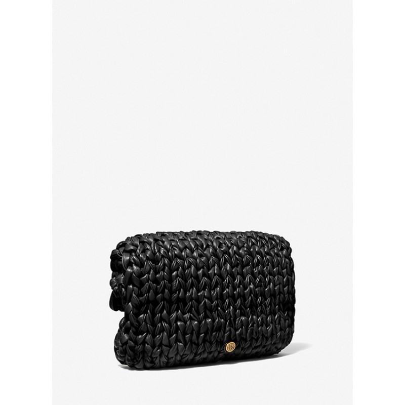 Carly Hand-Knit Leather Envelope Clutch