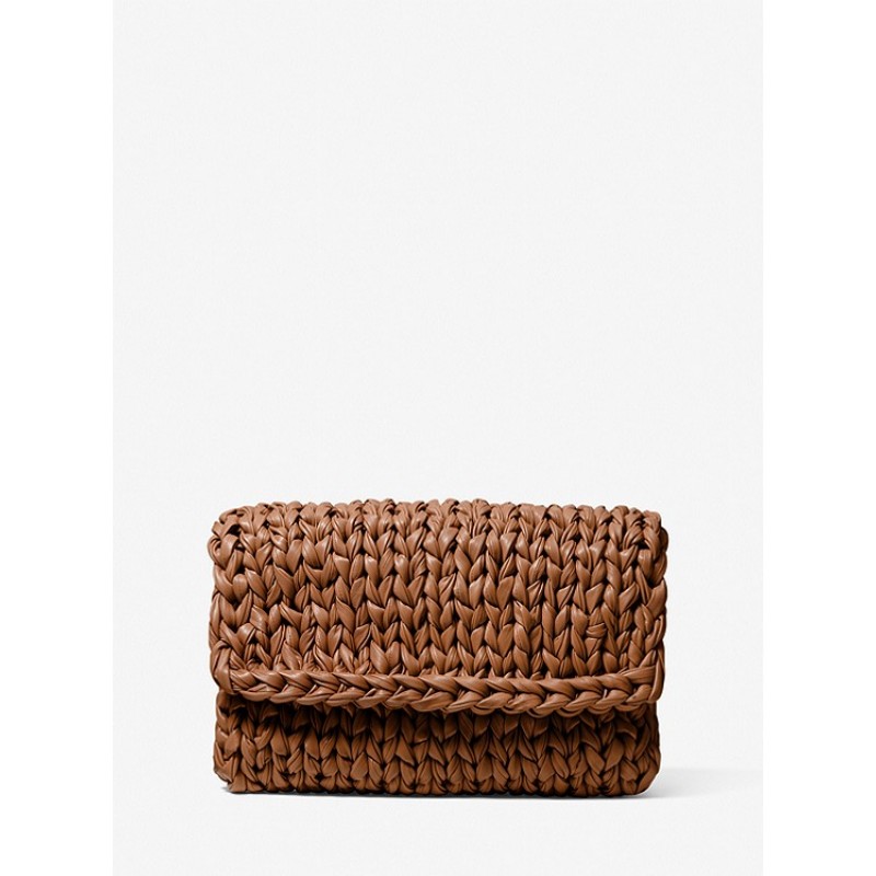 Carly Hand-Knit Leather Envelope Clutch