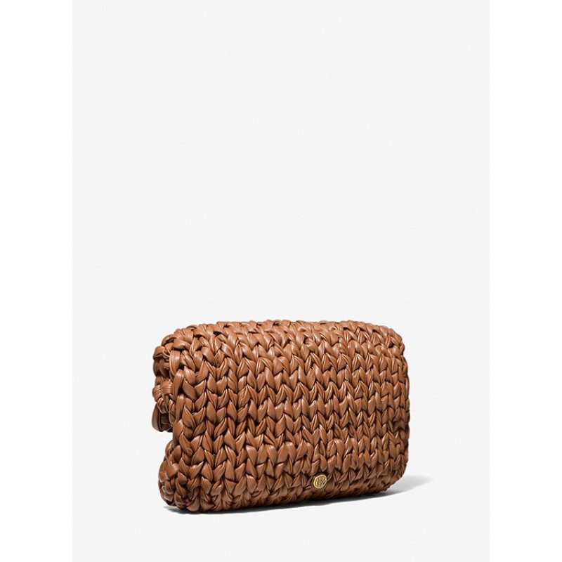 Carly Hand-Knit Leather Envelope Clutch