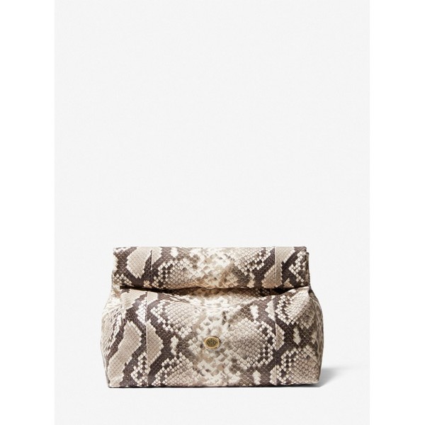 Monogramme Python Embossed Lunch Bag Clutch