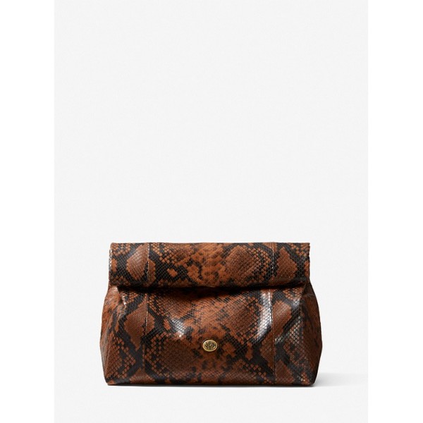 Monogramme Python Embossed Lunch Bag Clutch