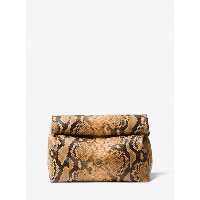 Monogramme Python Embossed Lunch Bag Clutch