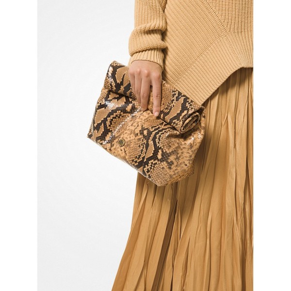 Monogramme Python Embossed Lunch Bag Clutch