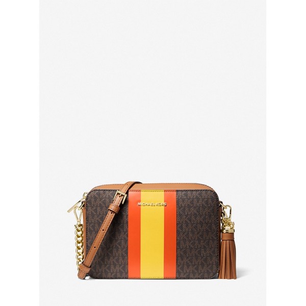 Jet Set Medium Logo Stripe Camera Bag