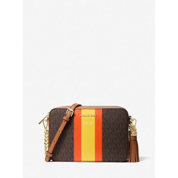 Jet Set Medium Logo Stripe Camera Bag