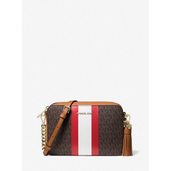 Jet Set Medium Logo Stripe Camera Bag