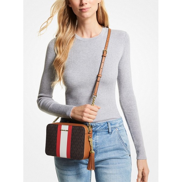 Jet Set Medium Logo Stripe Camera Bag