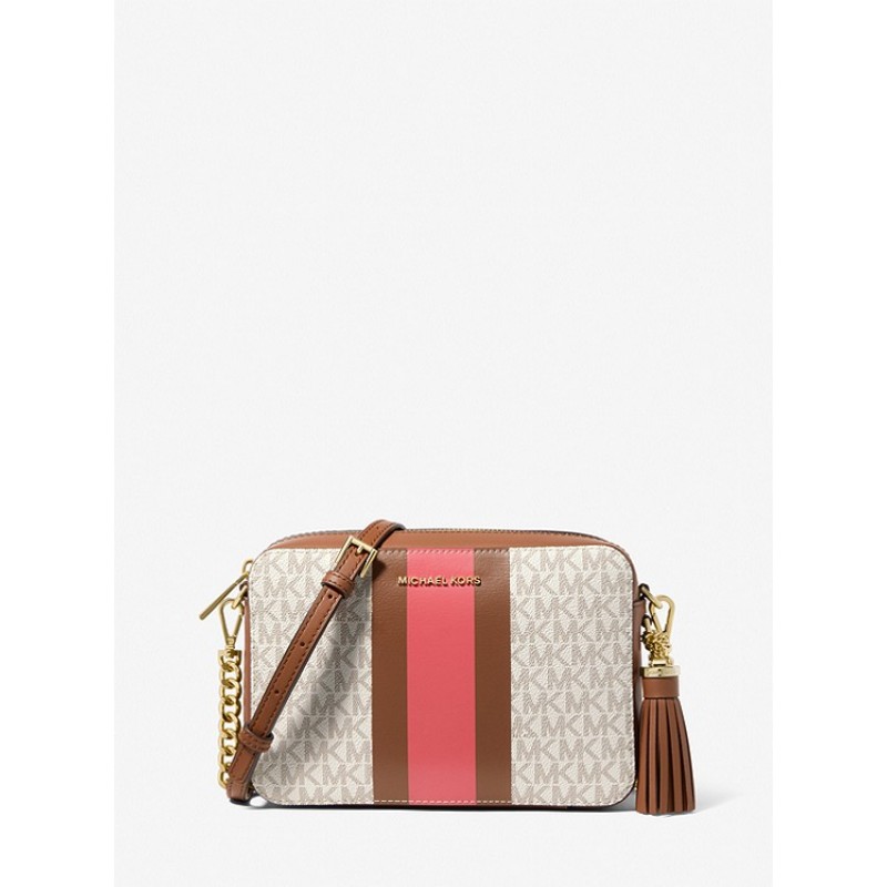 Ginny Medium Logo Stripe Crossbody Bag