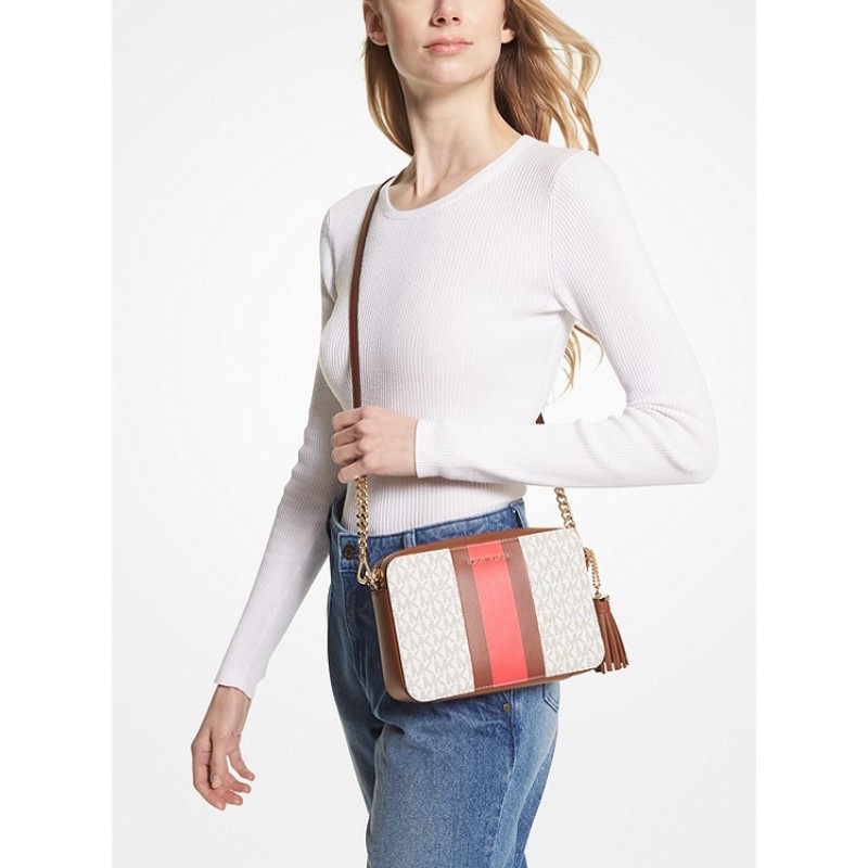 Ginny Medium Logo Stripe Crossbody Bag