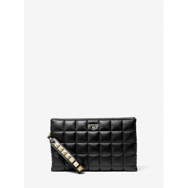 Extra-Large Quilted Leather Wristlet