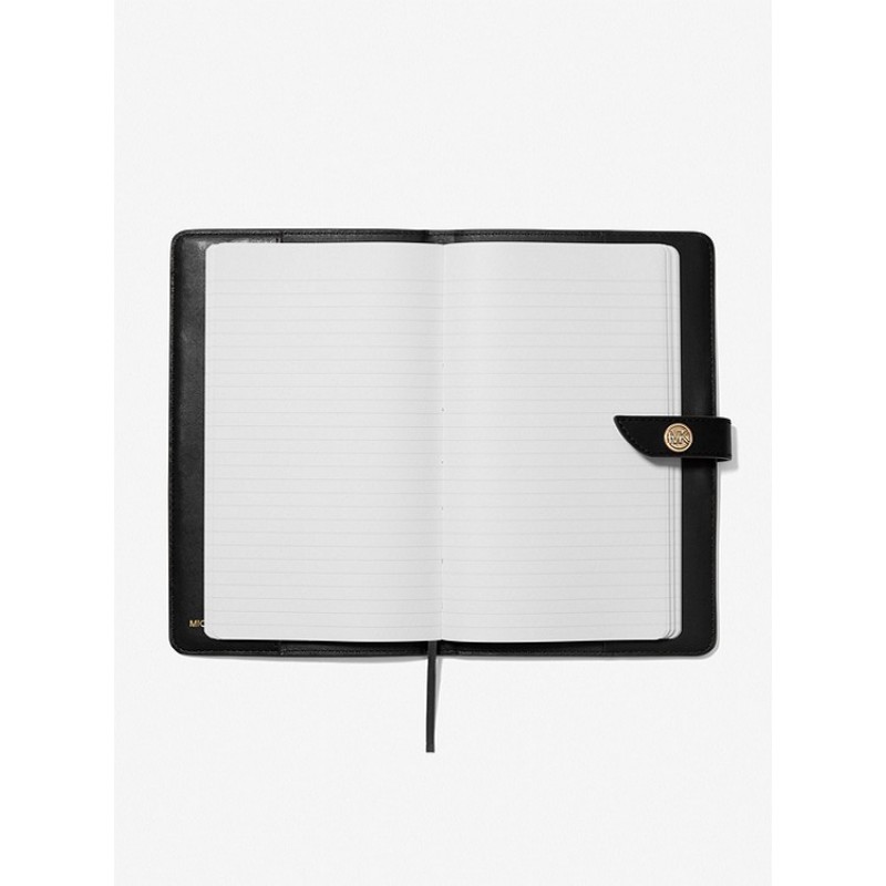 Medium Studded Pebbled Leather Notebook