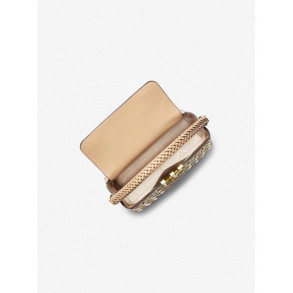 Karlie Small Studded Snake Embossed Leather Crossbody Bag