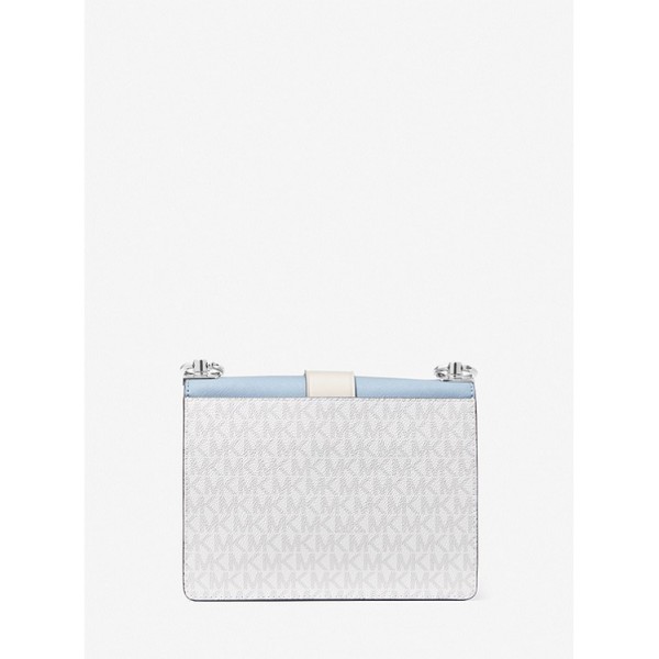 Greenwich Small Two-Tone Logo and Saffiano Leather Crossbody Bag