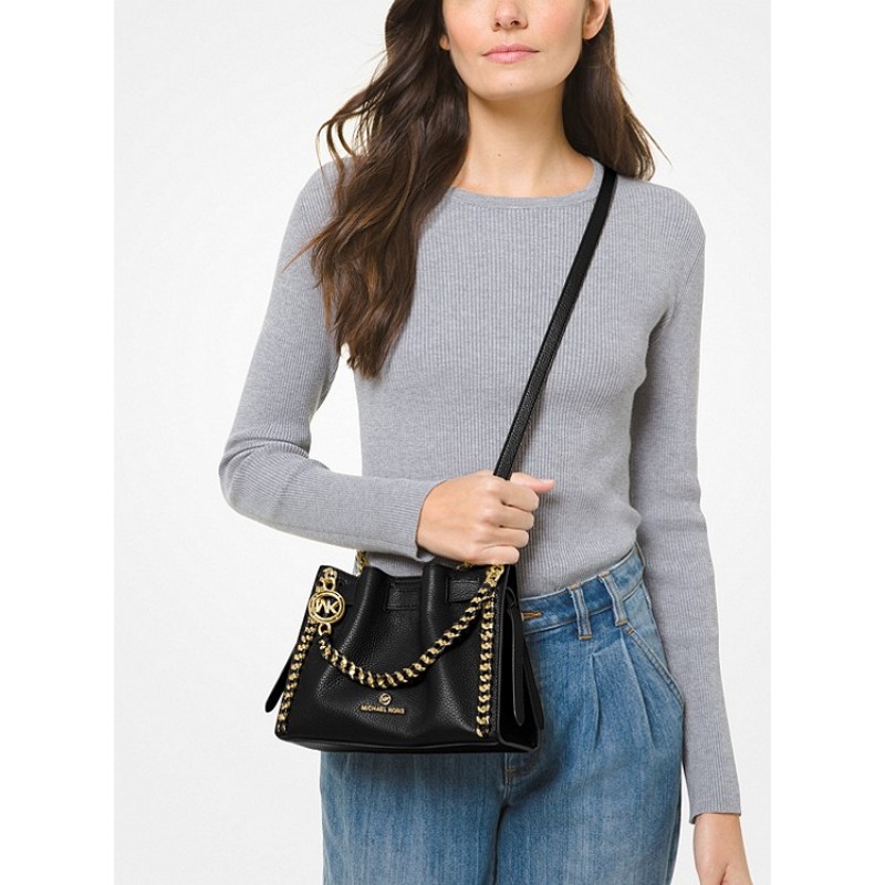 Mina Small Pebbled Leather Crossbody Bag