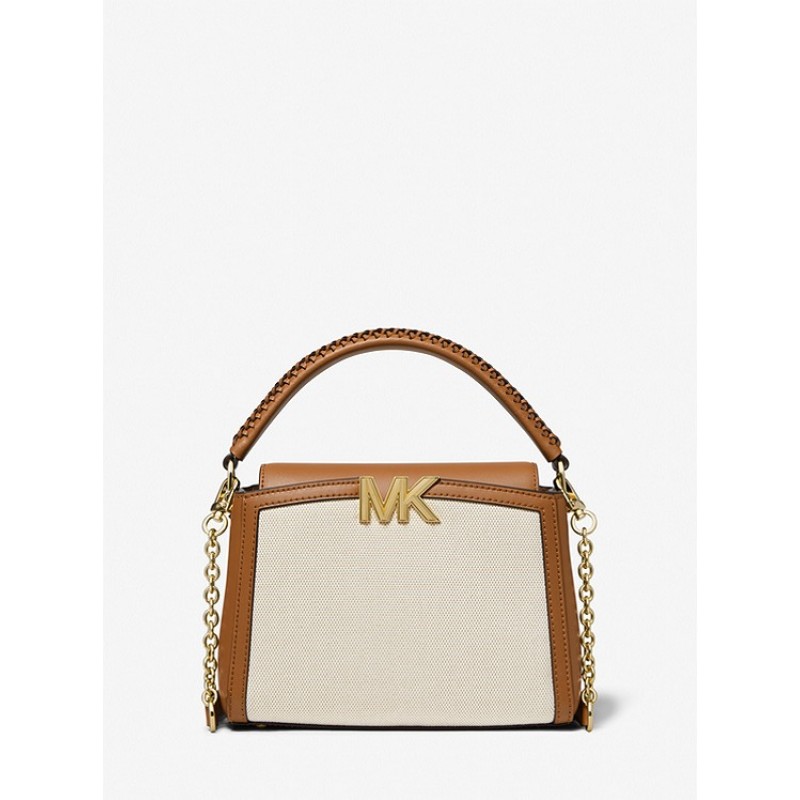 Karlie Small Canvas and Leather Crossbody Bag