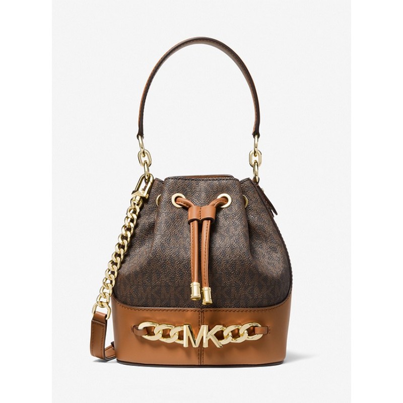 Devon Small Two-Tone Logo Bucket Bag