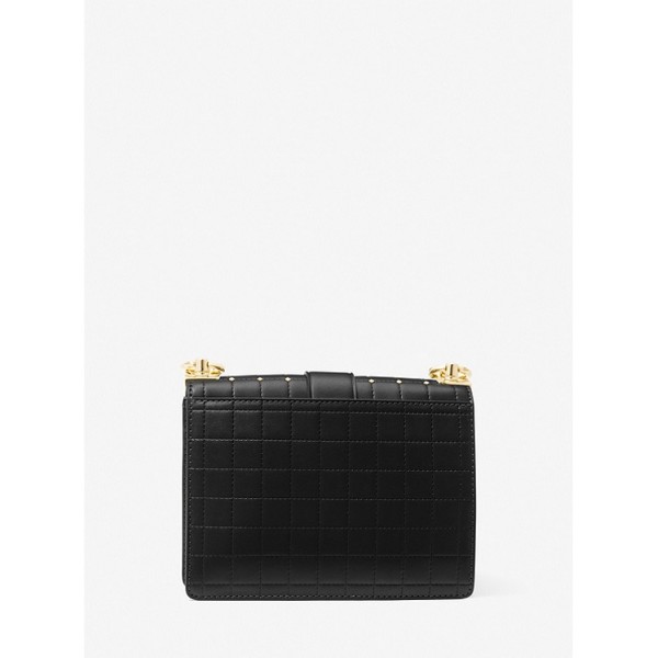 Greenwich Small Studded Quilted Faux Leather Crossbody Bag