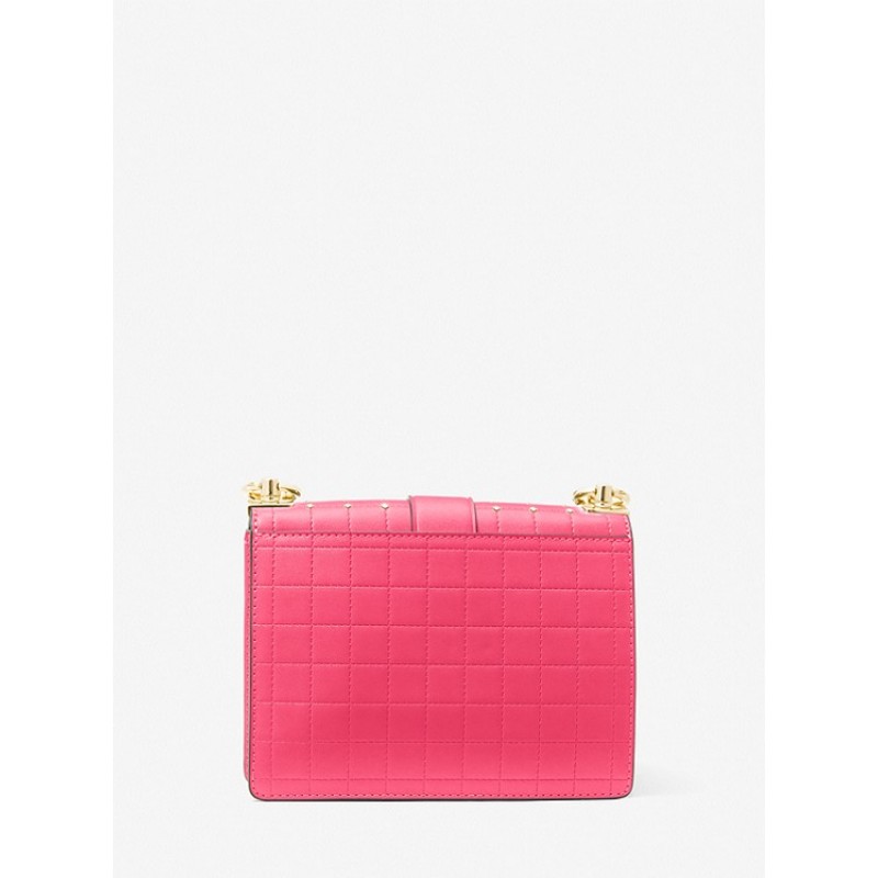 Greenwich Small Studded Quilted Faux Leather Crossbody Bag