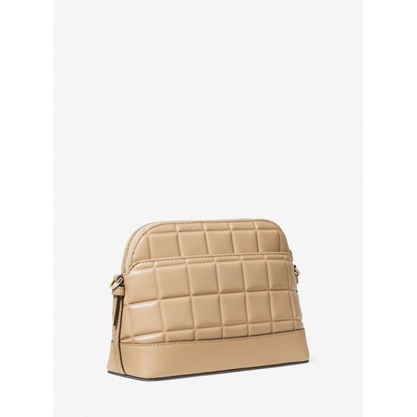 Large Quilted Leather Dome Crossbody Bag