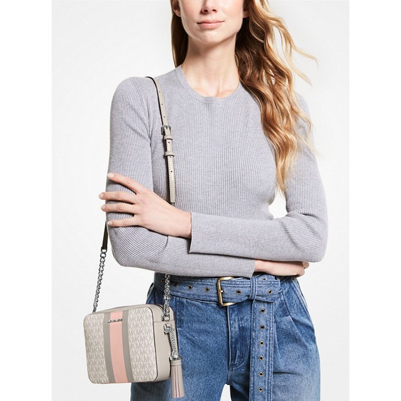 Ginny Medium Logo Stripe Crossbody Bag