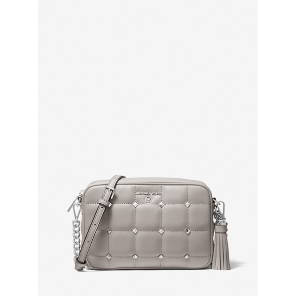 Jet Set Medium Studded Quilted Leather Camera Bag