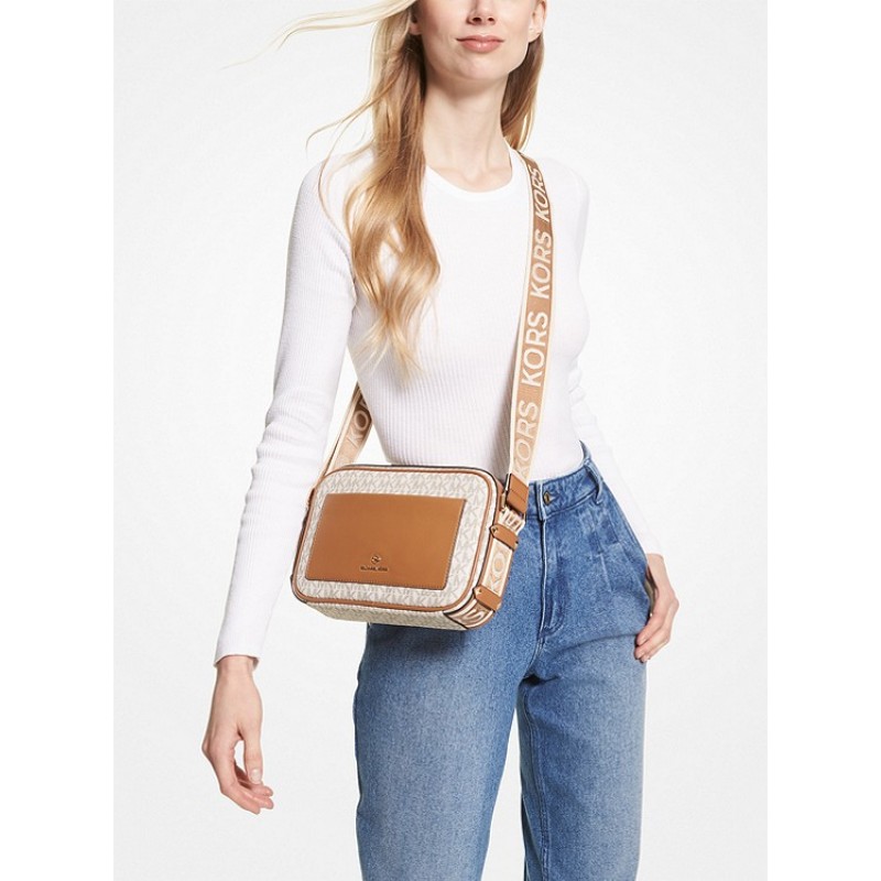 Maeve Large Logo and Faux Leather Crossbody Bag