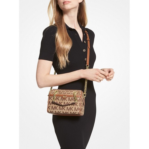 Blaire Extra-Small Logo Jacquard Duffel Crossbody Bag